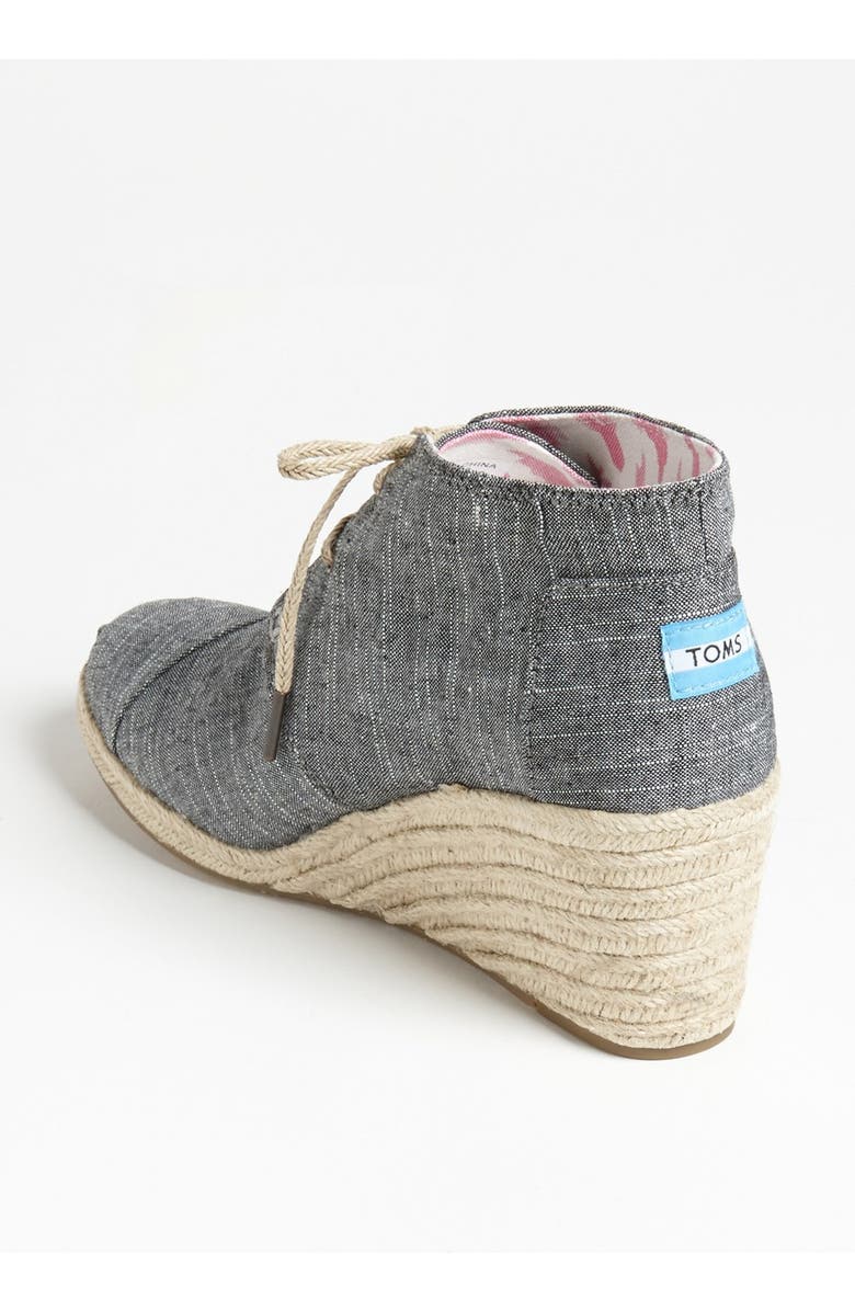 TOMS 'Desert' Chambray Wedge Bootie, Alternate, color,
