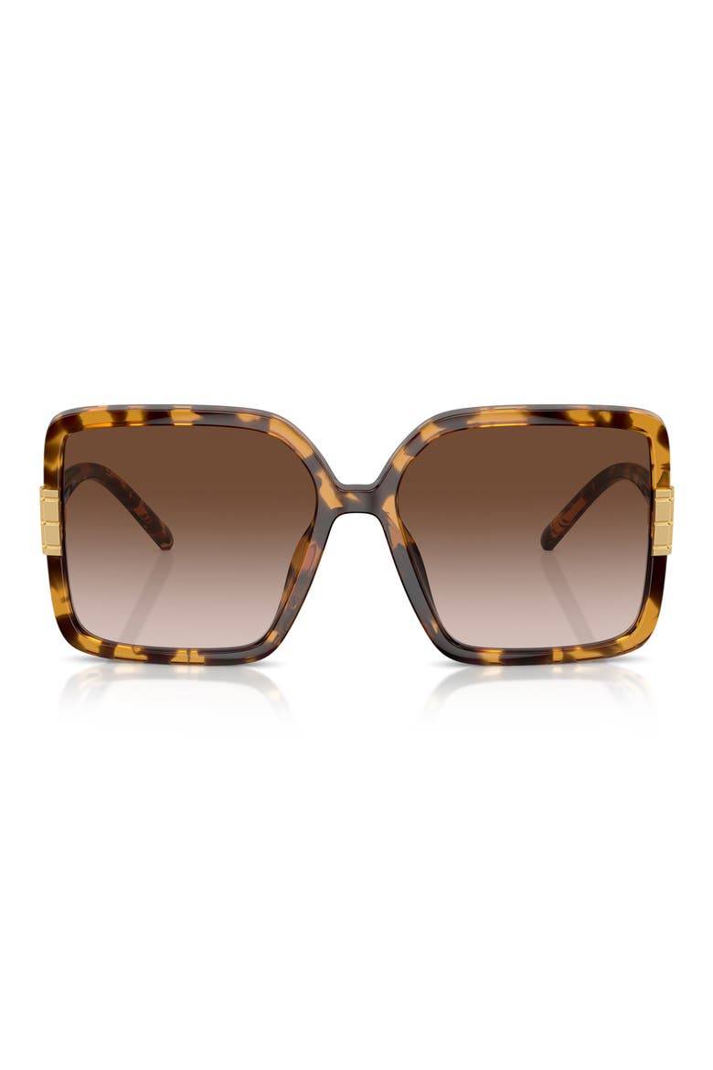 57mm Gradient Square Sunglasses, Main, color, TORTOISE