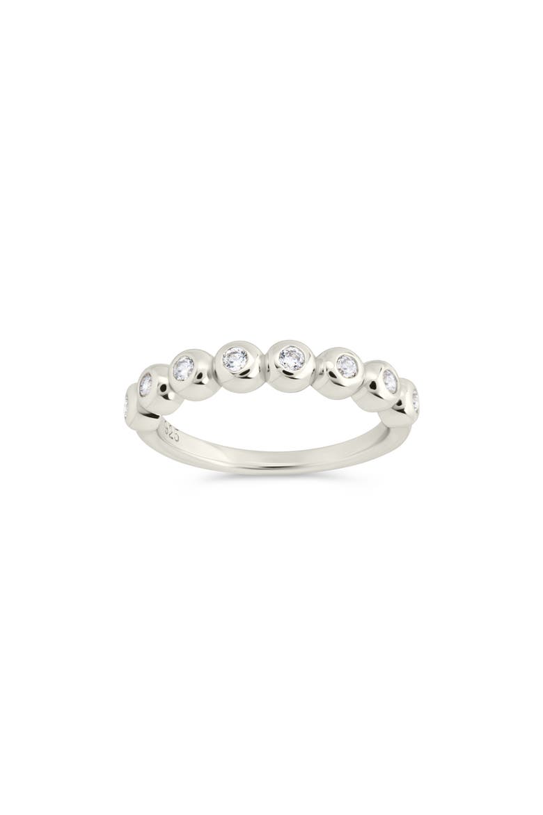 Trisha Bezel Cubic Zirconia Eternity Band Ring, Main, color, SILVER