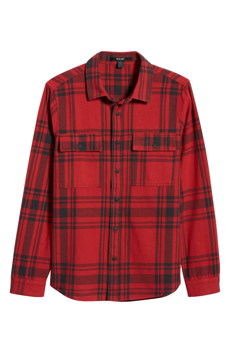 Ksubi Paradox Plaid Long Sleeve Flannel Button-Up Shirt, Alternate, color, 