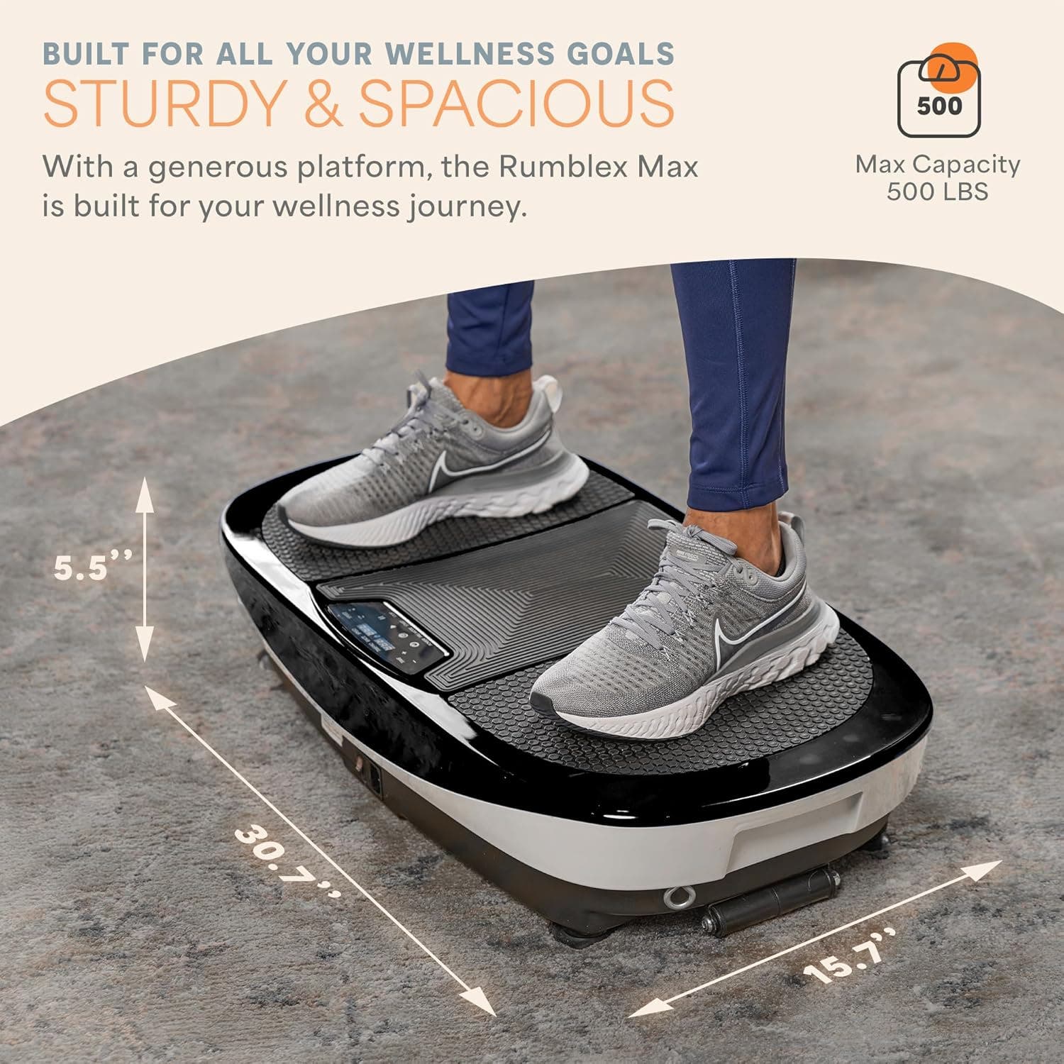 Lifepro Rumblex Max 4D Vibration Plate Exercise Machine with Bands