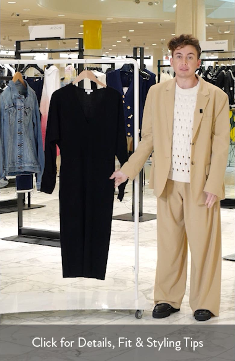 Jenna Long Sleeve Wool & Cashmere Blend Dress, sales video thumbnail