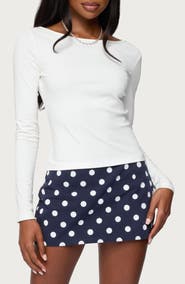 EDIKTED Savi Boat Neck Long Sleeve Top