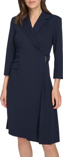 Buckle Wrap Blazer Dress