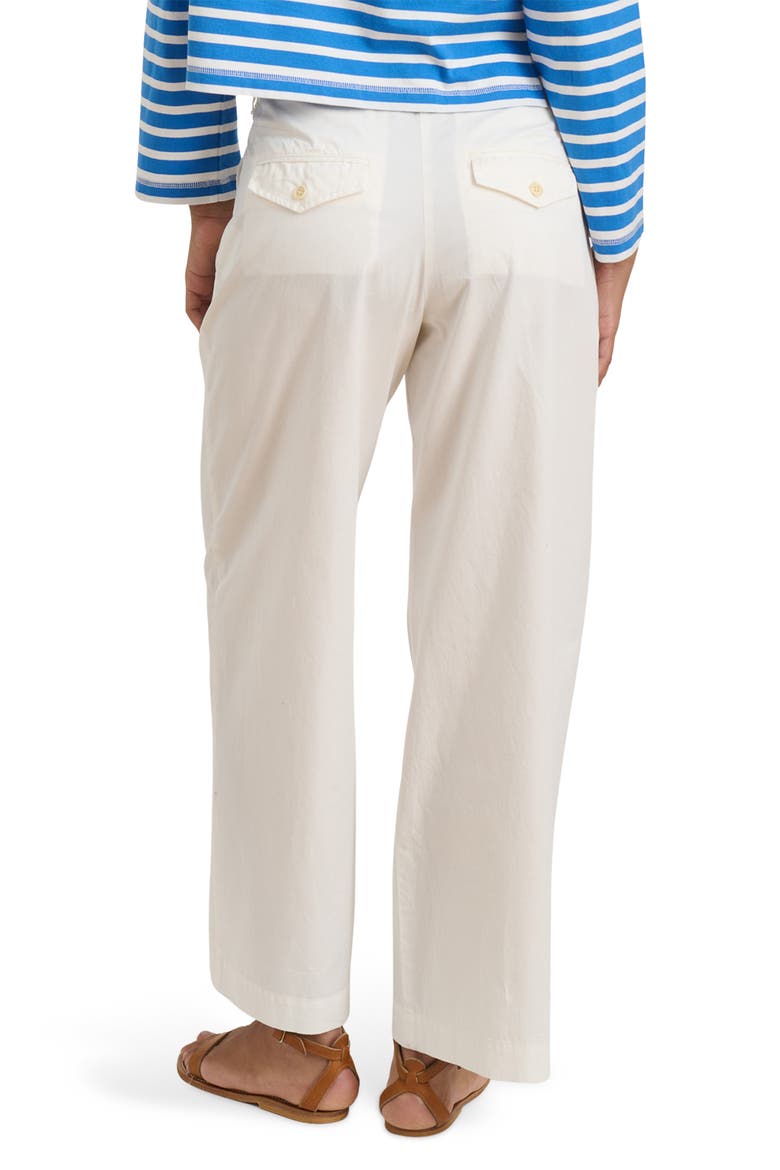 Ina Pleat Cotton Twill Drawstrings Pants, Alternate, color, WHITE