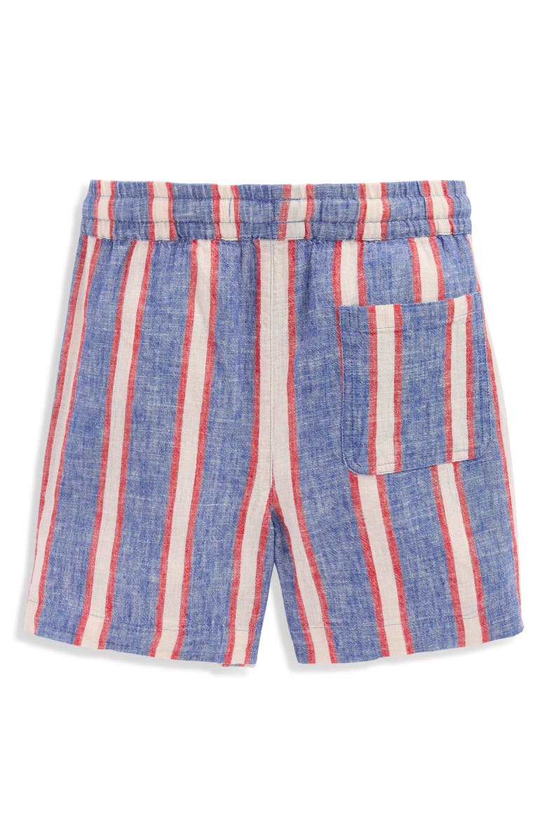 Mini Boden Kids' Linen & Cotton Shorts, Alternate, color, Triple Stripe