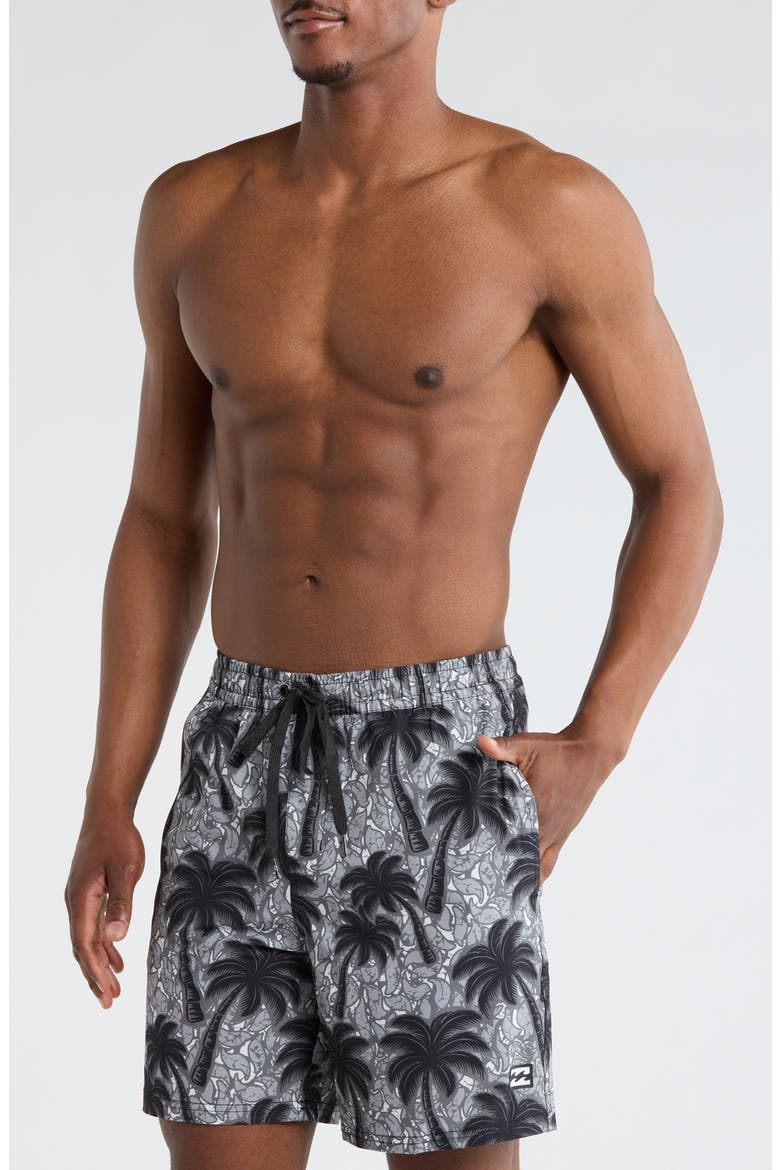 Radical Volley Swim Trunks, Main, color, BLACK