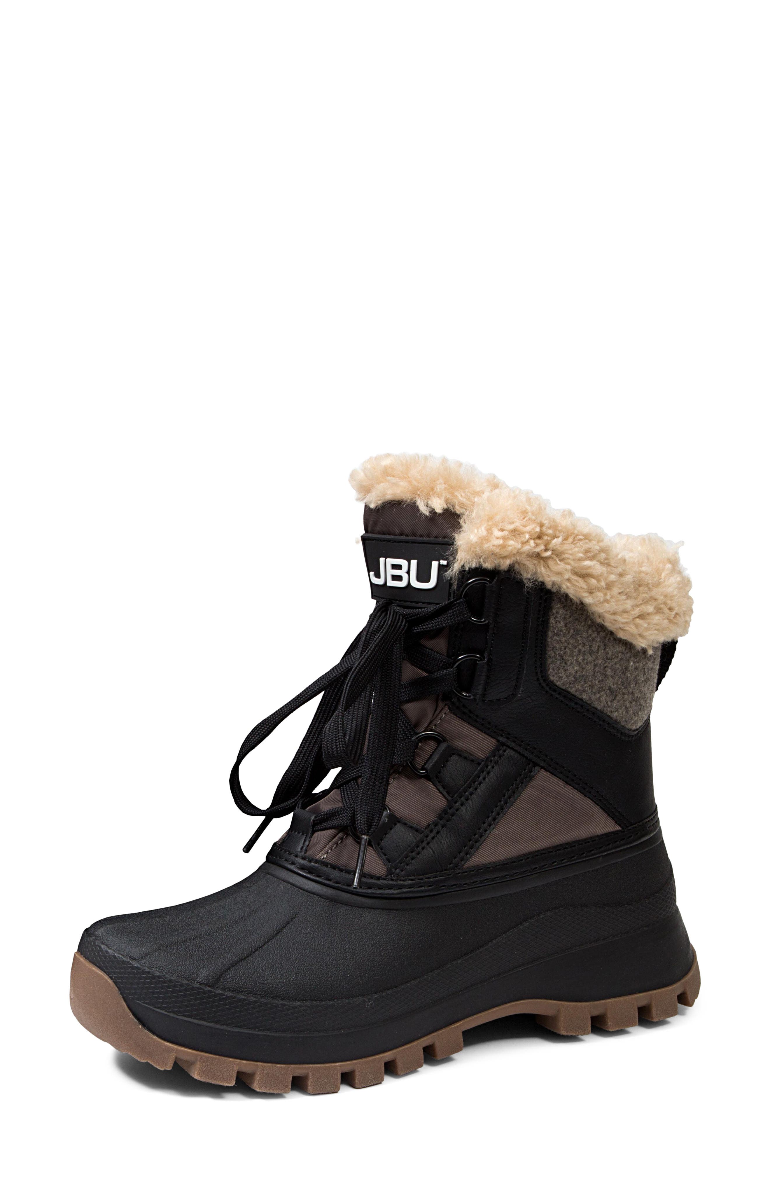 Fury Waterproof Boot with Faux Fur Trim, Alternate, color, BLACK