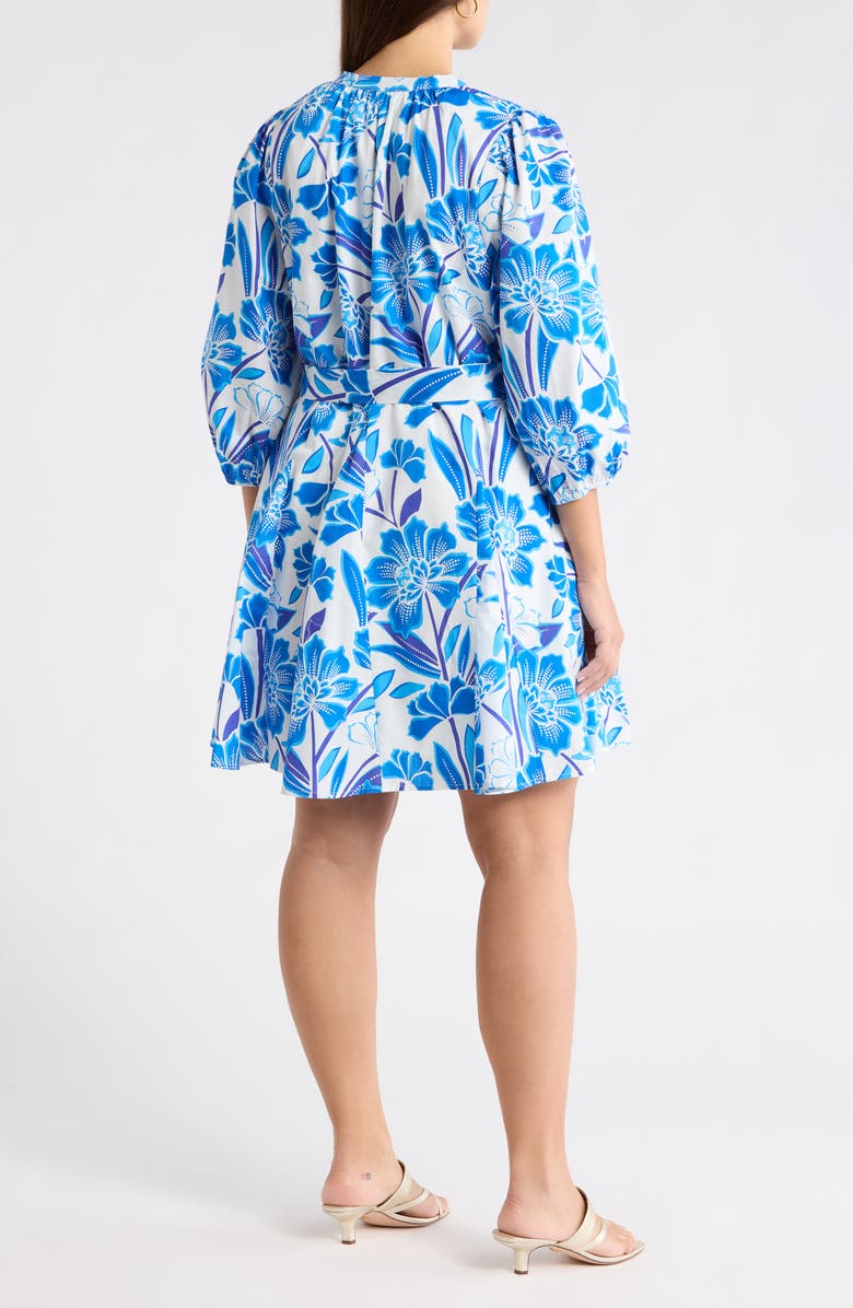 SUGARLIPS Iva Floral Pismo Balloon Sleeve Maxi Dress, Alternate, color, White-Blue-Multi