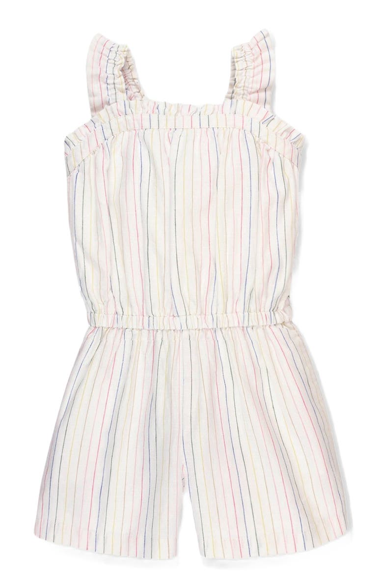 Hope & Henry Girls' Ruffle Pull On Romper, Toddler, Main, color, 