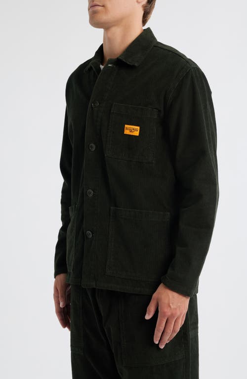 Service Works Organic Cotton Corduroy Button-up Chore Coat In Black