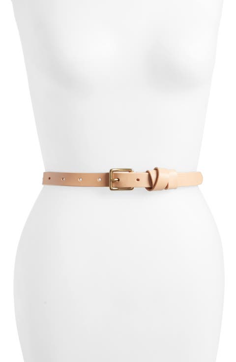 Leather Crisscross Skinny Belt