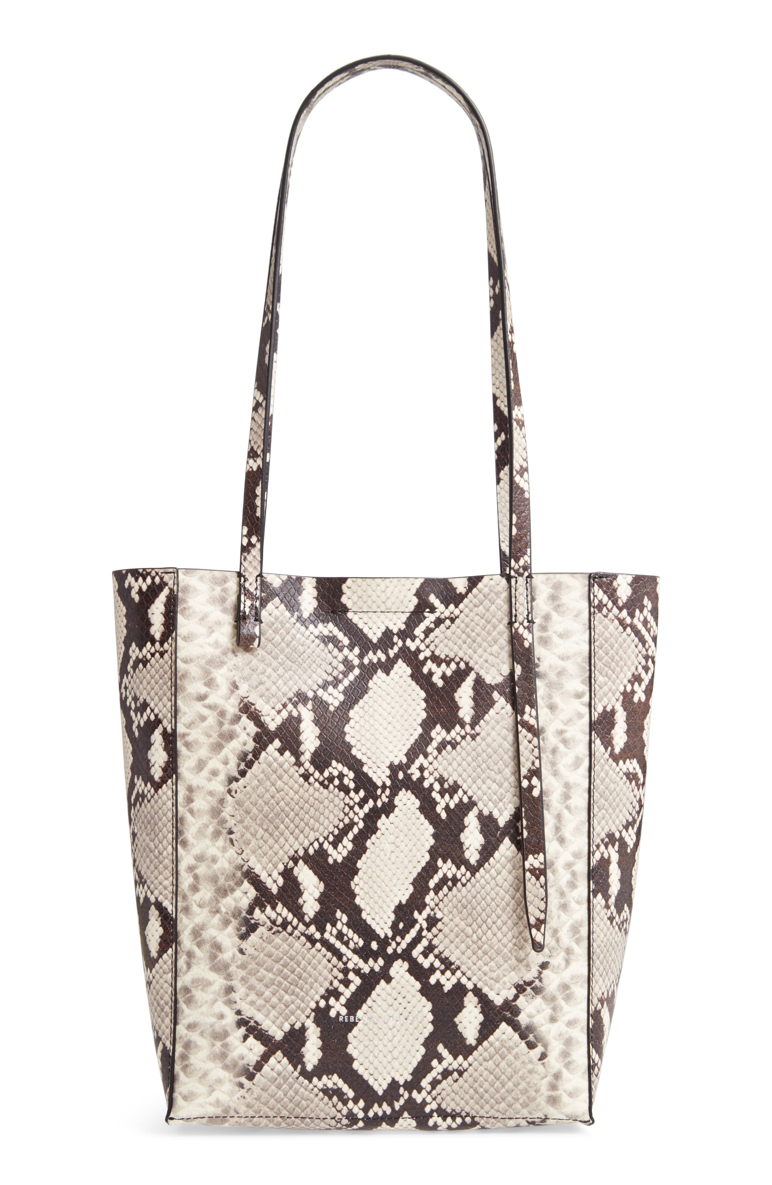 Rebecca Minkoff Small Stella Embossed Leather North/South Tote, Alternate, color, 