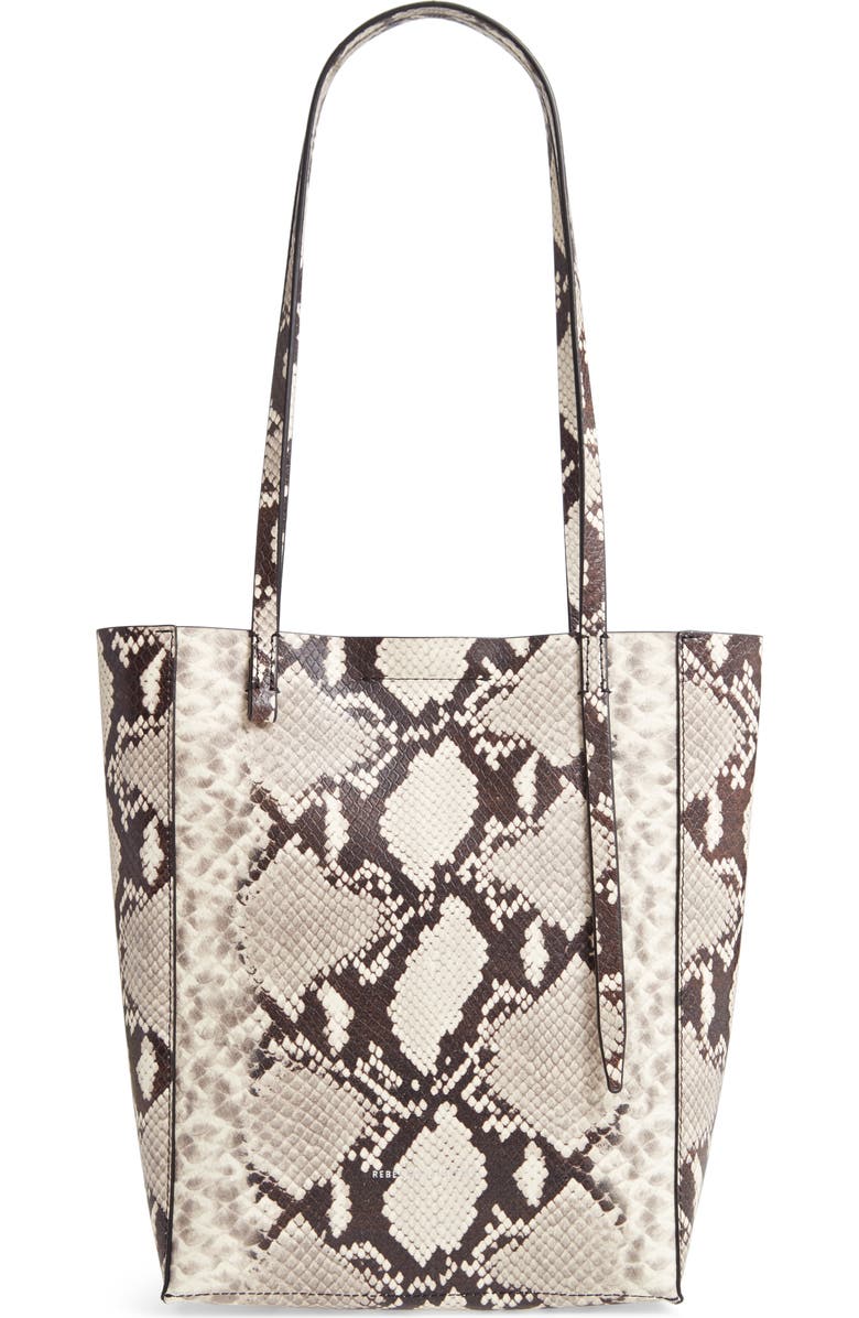 Rebecca Minkoff Small Stella Embossed Leather North/South Tote, Alternate, color,