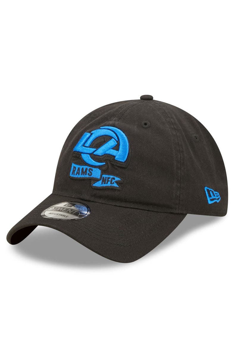 New Era Men's New Era Black Los Angeles Rams 2022 Sideline Adjustable 9TWENTY Hat, Alternate, color, 