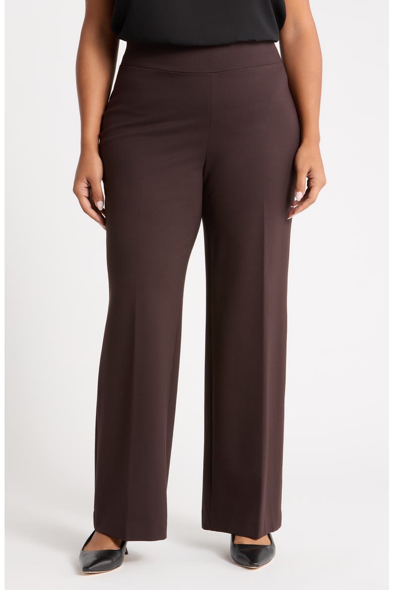 High Waist Wide Leg Pull-On Pants, Main, color, DEEP MAHOGANY