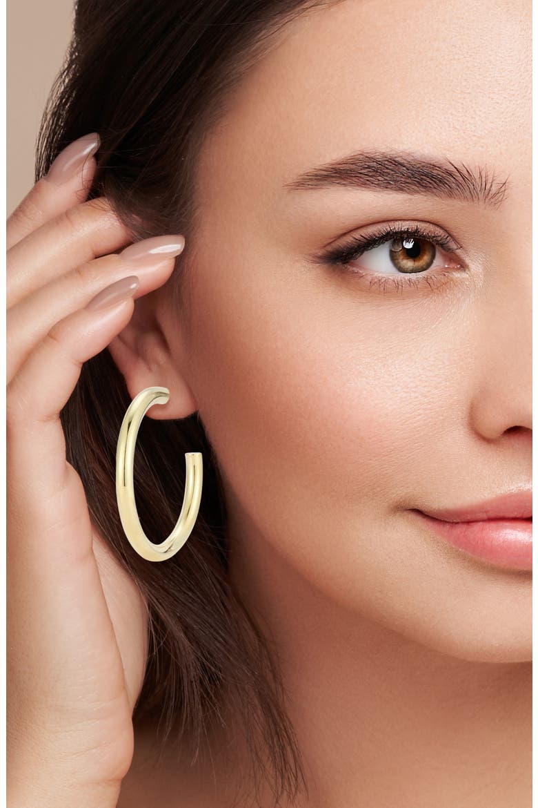 Tubular Hoop Earrings, Alternate, color, GOLD