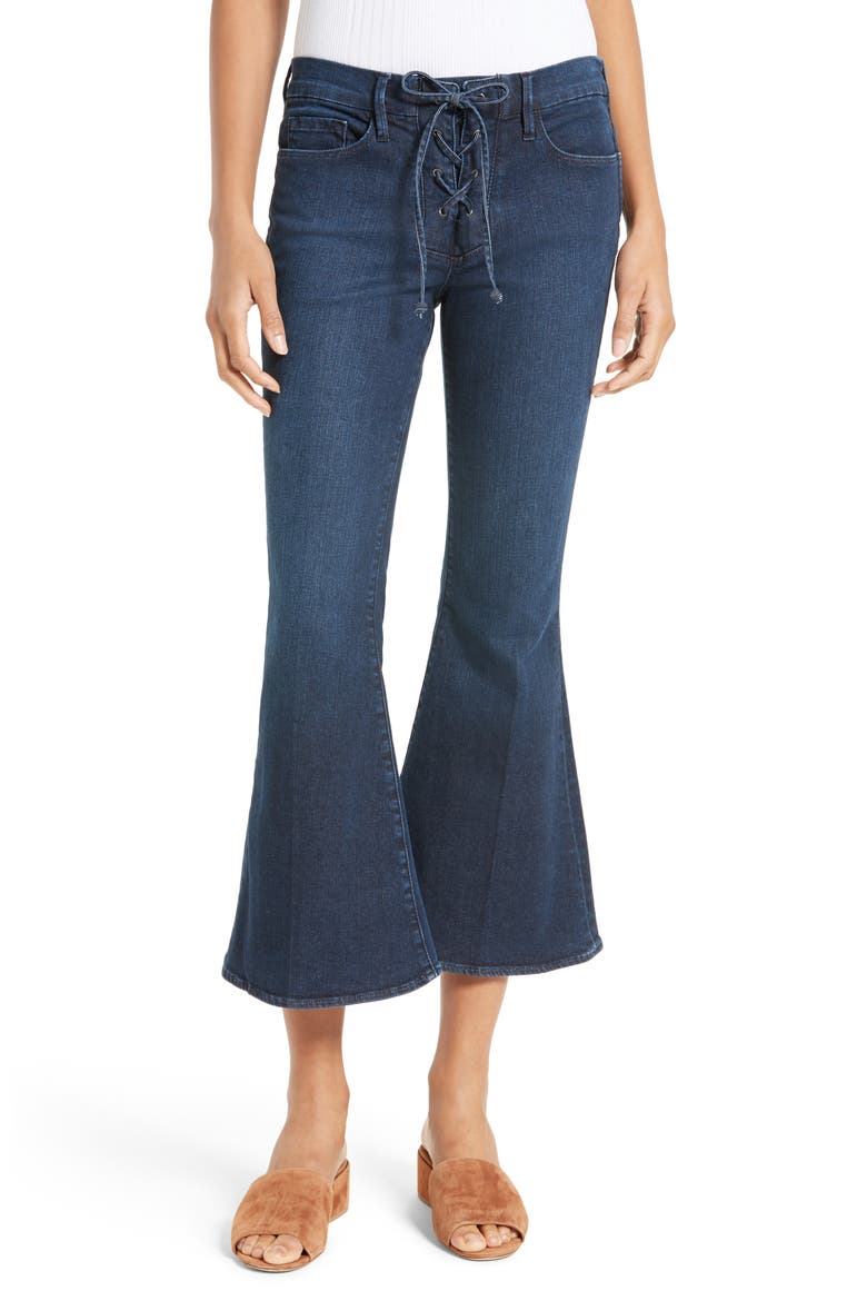 Le Crop Bell Lace-Up Jeans (Nordstrom Exclusive), Main, color, HAYWORTH