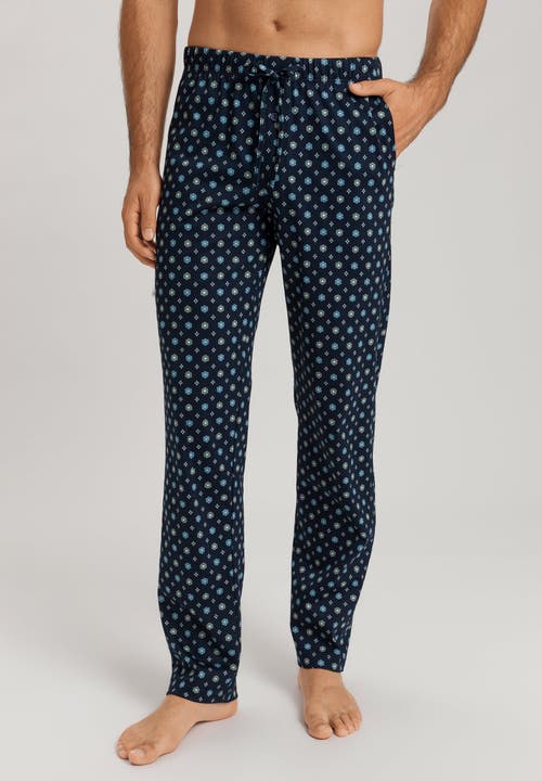 Hanro Night And Day Cotton Drawstring Pajama Pants In Regatta Tie Print