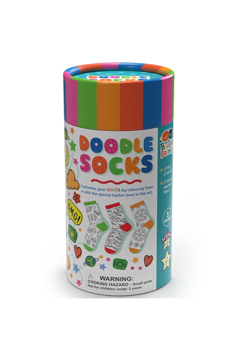 Doodle Socks DIY Color Your Own Socks Craft Set, Kids 3+, Main, color, Multicolored