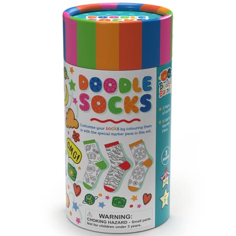 Doodle Socks DIY Color Your Own Socks Craft Set, Kids 3+