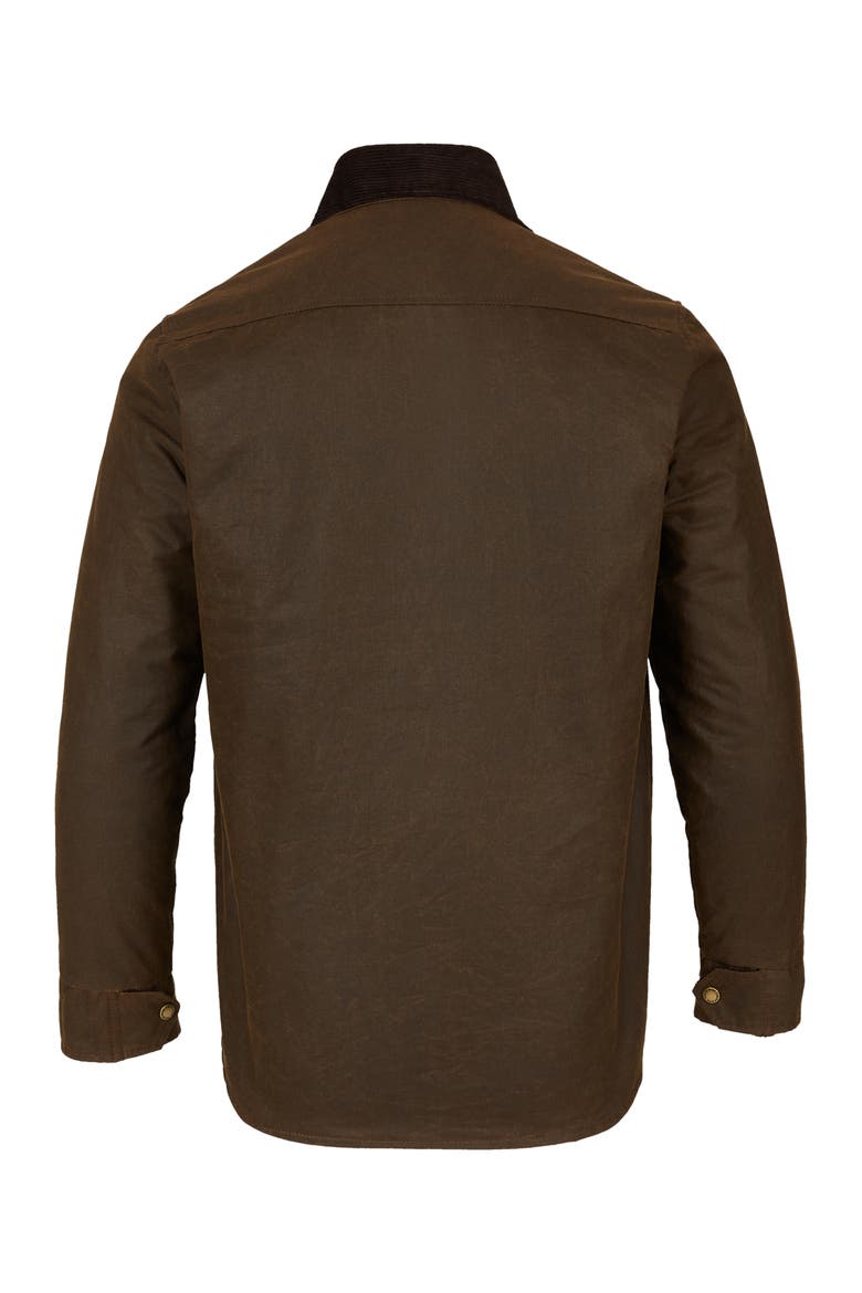 British Waxed Cotton Overshirt, Alternate, color, PEAT