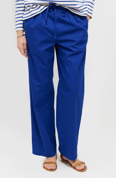 Hudson Pleated Wide Leg Cotton Twill Pants