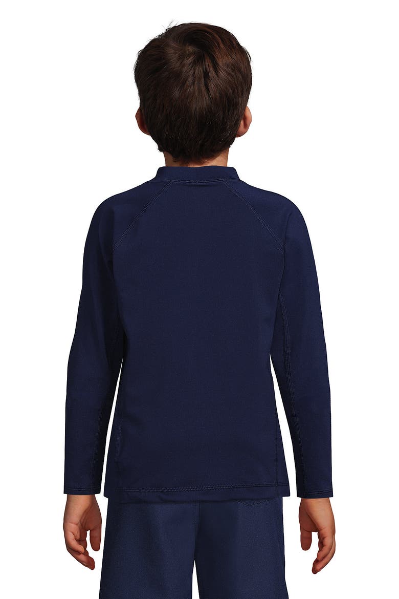 Boys Long Sleeve UPF 50 Sun Protection Rash Guard, Alternate, color, Deep Sea Navy Tie Dye Sharks