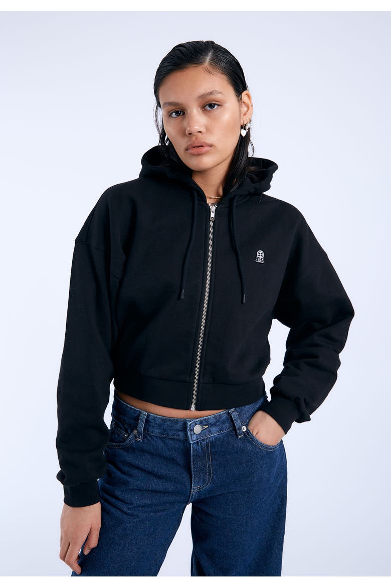 Ethel Zip Hoodie, Alternate, color, Black