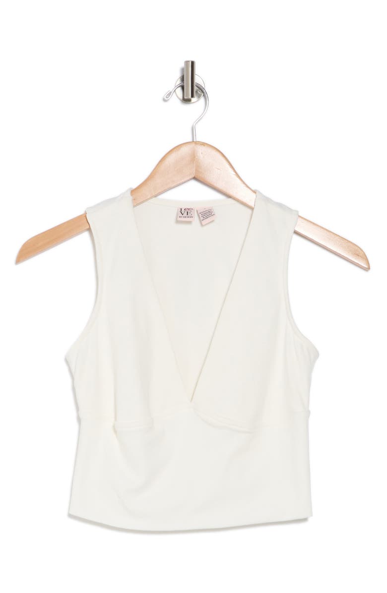 Love By Design Jade Deep V-Neck Crop Top, Alternate, color, White Sand