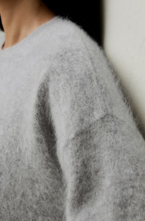 Lilysilk Brushed Cashmere Pullover Sweater In Light Gray