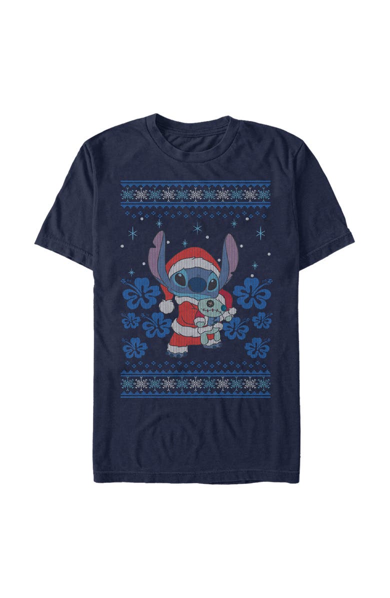 Lilo & Stitch Men's Lilo & Stitch Christmas with Scrump  Graphic T-Shirt, Main, color, Navy Blue