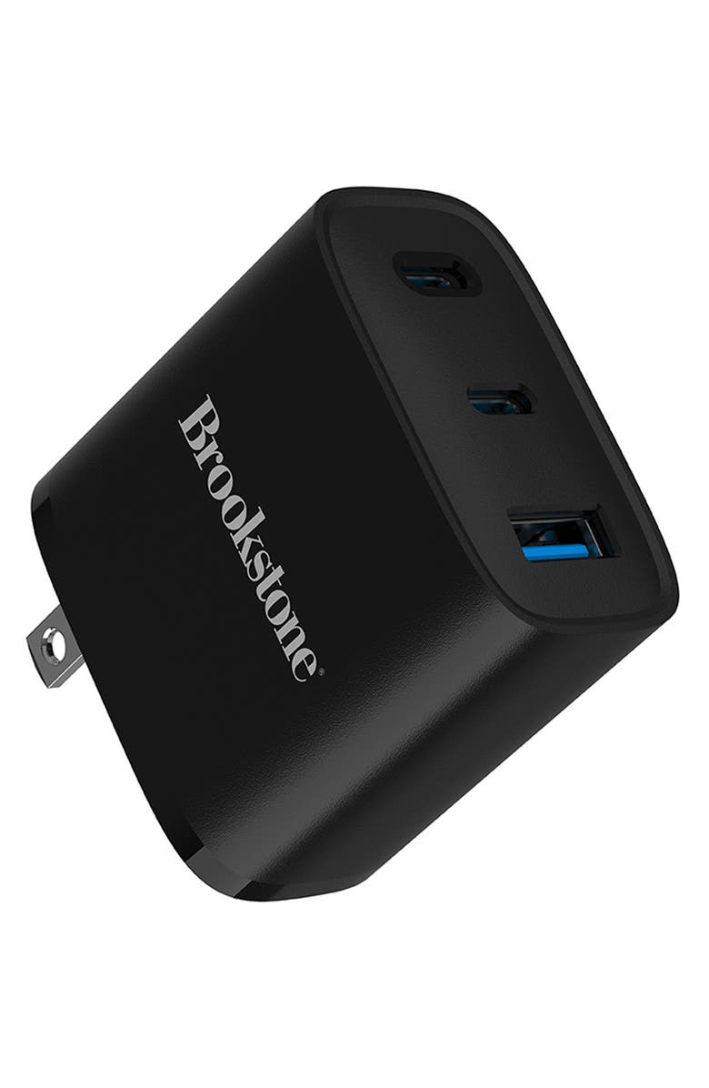BROOKSTONE PD 40W 3 Port Wall Charger, Alternate, color, Black