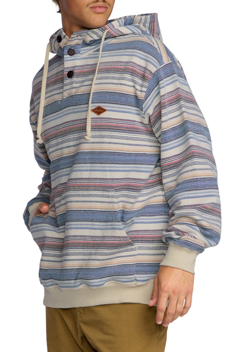 Billabong Rancho Stripe Hooded Pullover, Alternate, color, Brown/ Blue Multi