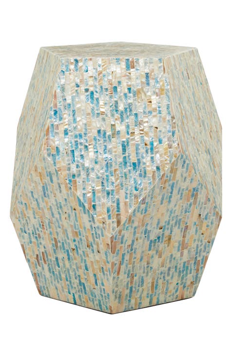 Multicolored Mother of Pearl Contemporary Accent Table