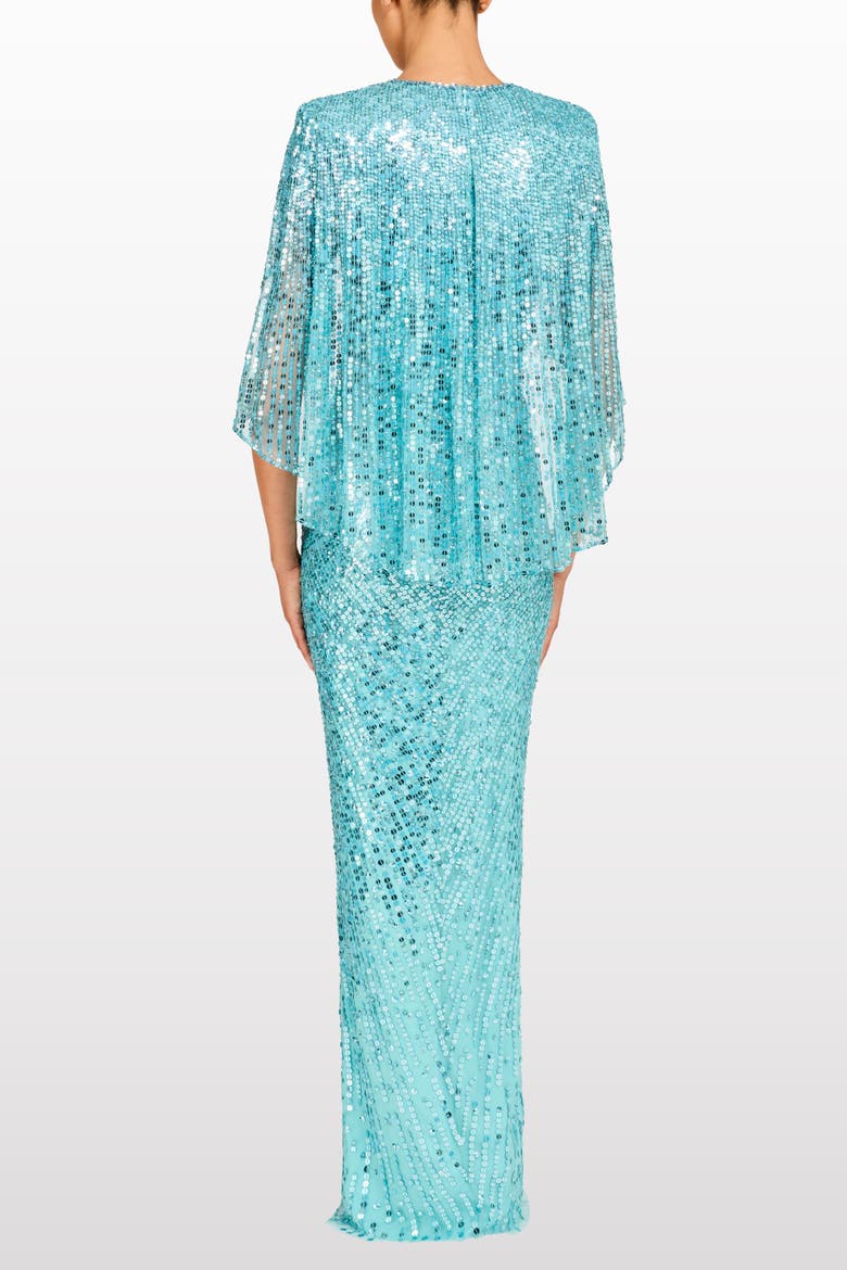 Carrie Sequin Embellished Dress, Alternate, color, Light Turquoise