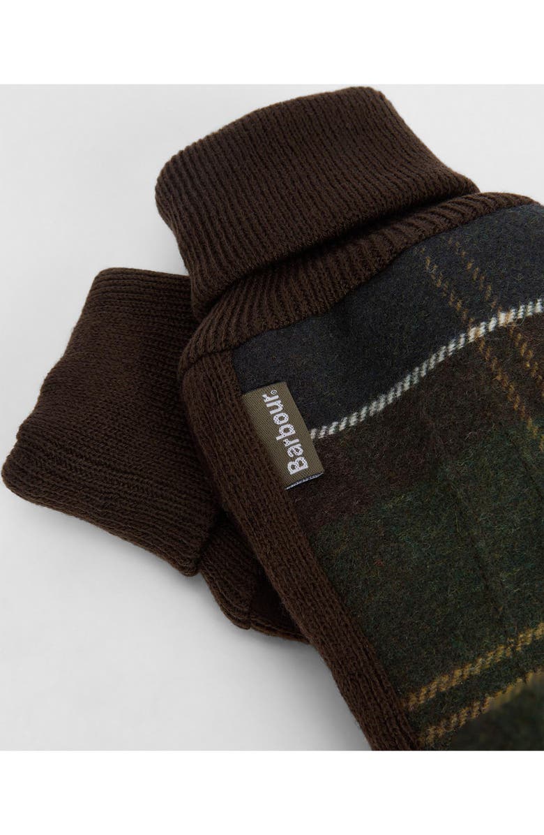 Barbour Hackney Tartan Mixed Media Touchscreen Gloves, Alternate, color, Classic Tartan