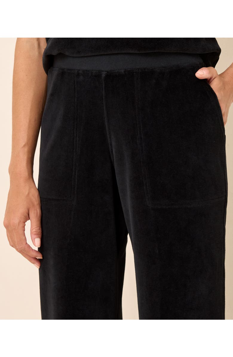 Pact Organic Cotton Pure Velour Wide Leg Pant, Alternate, color, Black