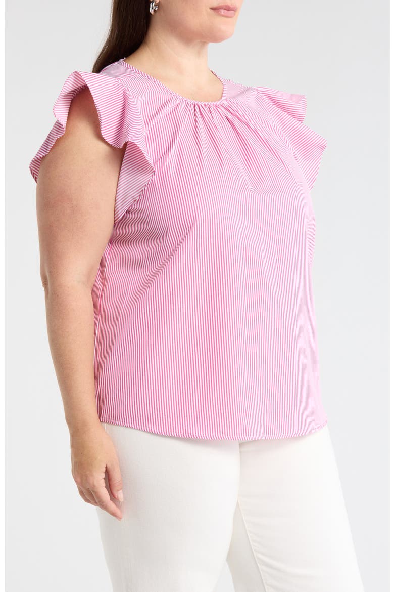 Hermas Stripe Ruffle Top, Alternate, color, FUCHSIA