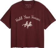 Vinyl Icons Hold Your Horses Crop Cotton Graphic T-Shirt