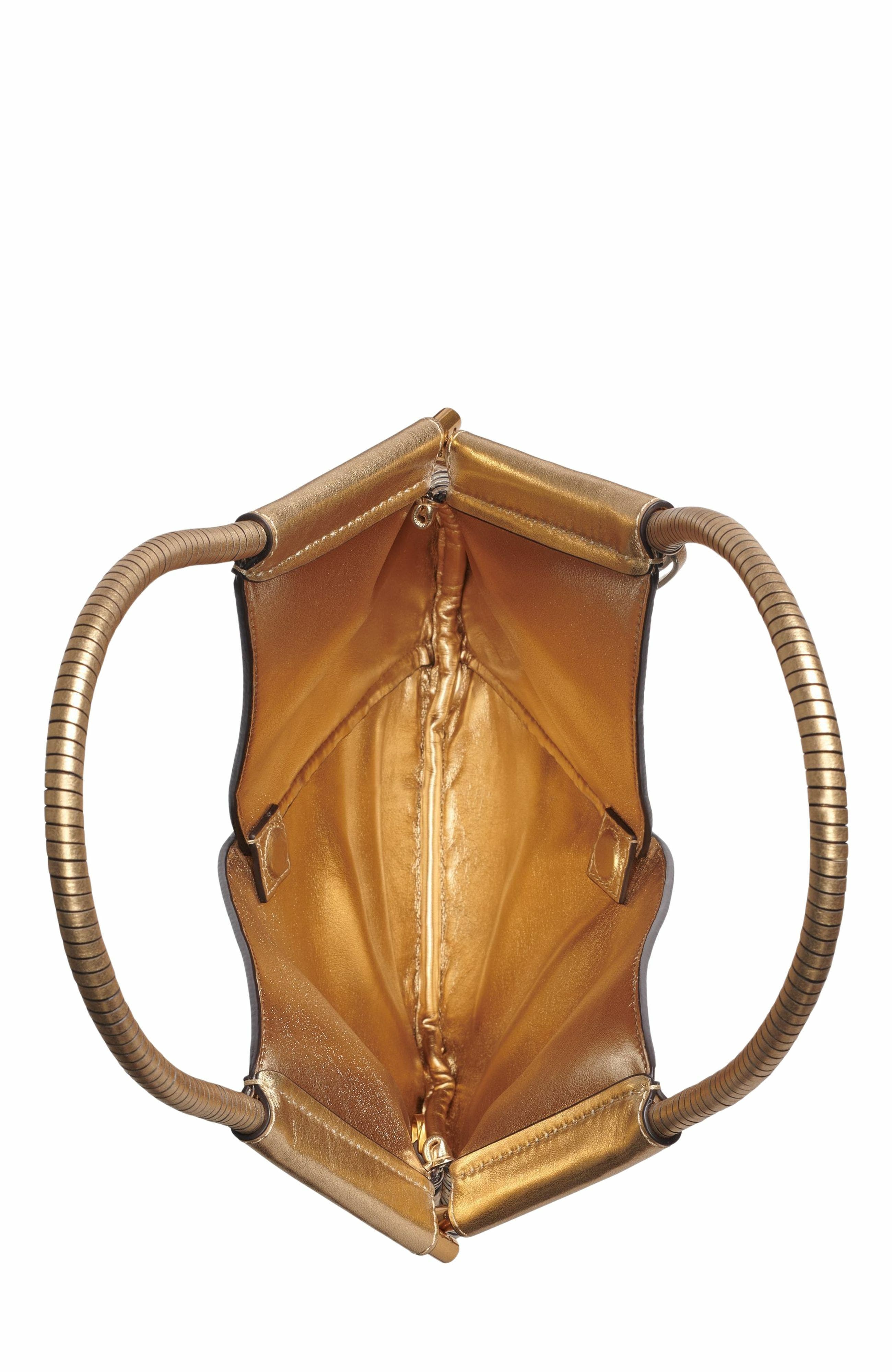 Donna Karan New York Baldwin Mini Metallic Shoulder Bag, Alternate, color, Gold