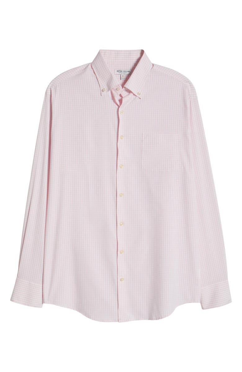 Peter Millar Hanford Check Performance Twill Button-Down Shirt, Alternate, color, Palmer Pink
