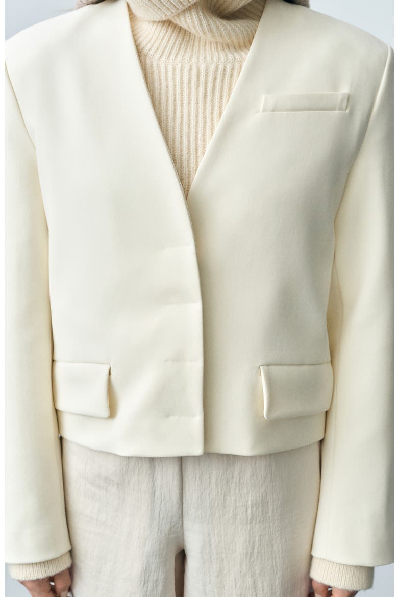 Jeanne Structured Crop Blazer, Alternate, color, NATURAL WHITE