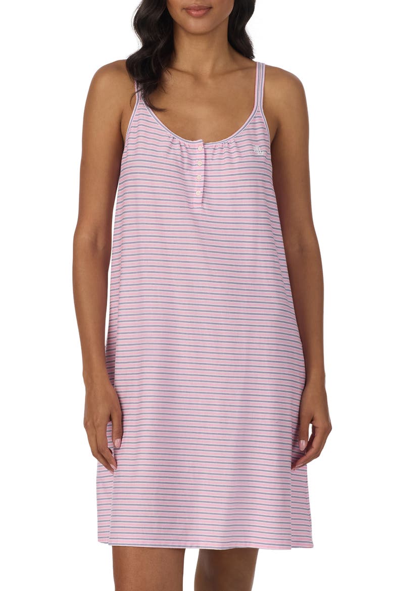 Double Strap Nightgown, Main, color, PINK PRINT