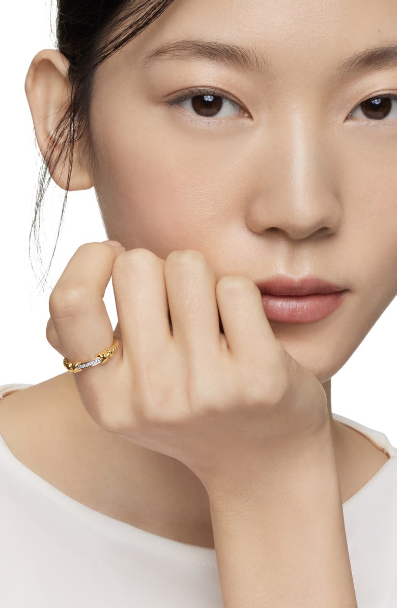 David Yurman Petite Helena Diamond Ring, Alternate, color, Diamond/ Yellow Gold