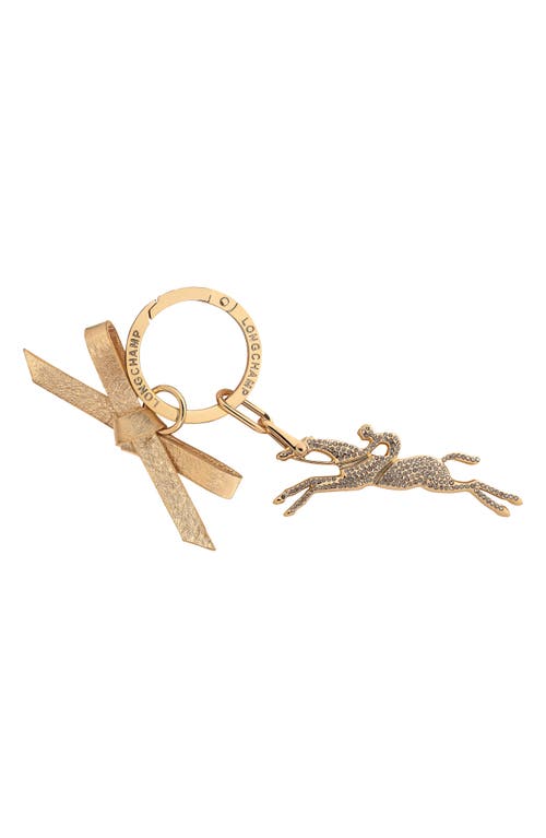 Longchamp Cavalier Horse Bag Charm In Gold