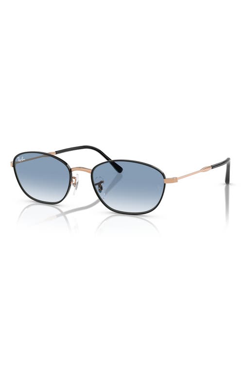 Ray Ban Ray-ban 58mm Irregular Oval Sunglasses In Rose Gold Black