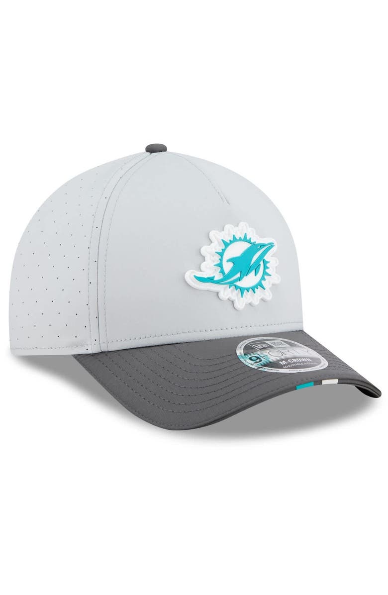 New Era Men's New Era Gray/Graphite Miami Dolphins 2025 NFL Training Camp A-Frame 9FORTY Adjustable Hat, Alternate, color, Gray