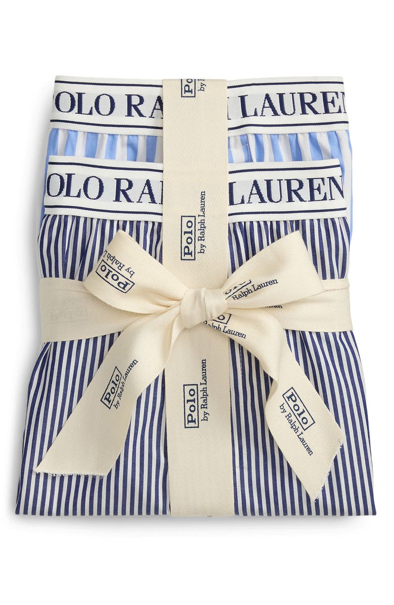 Polo Ralph Lauren Assorted 2-Pack Cotton Boxer Pajama Shorts, Alternate, color, Hydrangea/ Beacon Blue