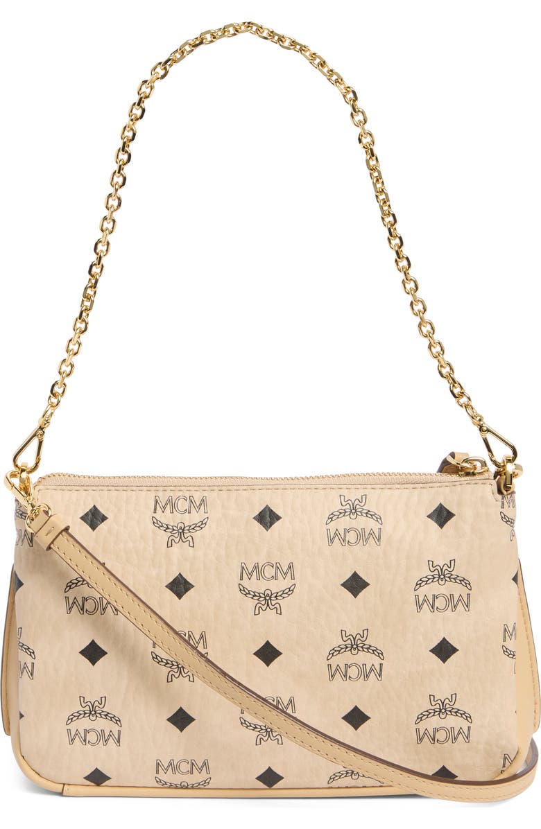 MCM Aren Shoulder Bag, Alternate, color, Beige